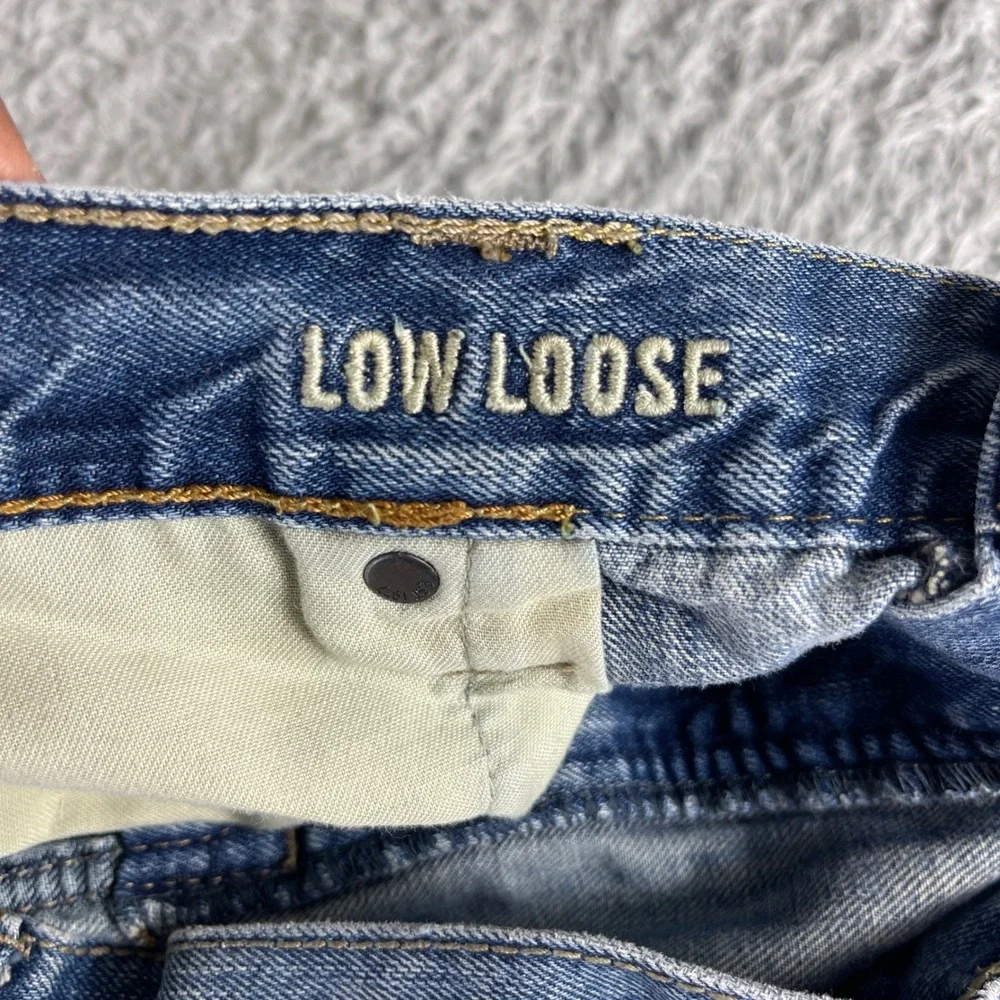 American Eagle Low Loose Mens Jeans 38x30 Medium Wash Blue Denim Relaxed Fit